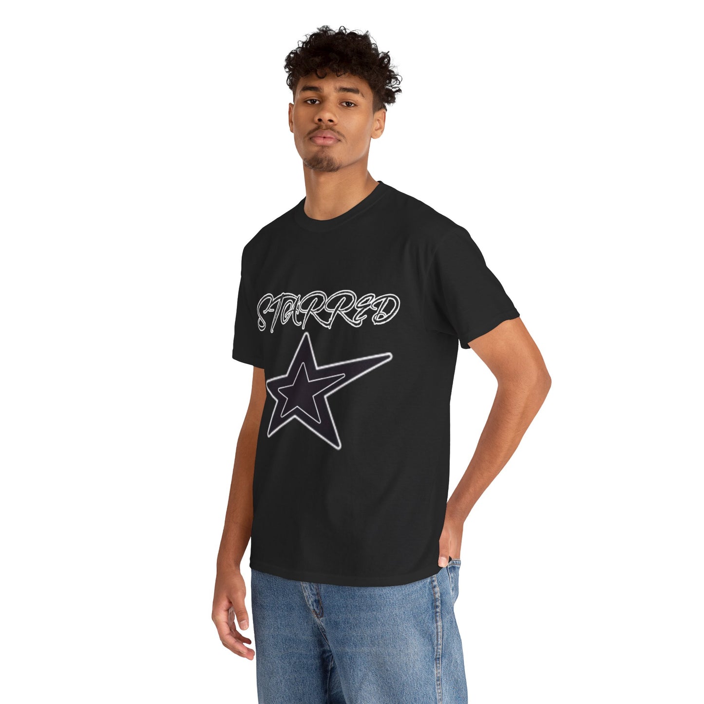 Starred Unisex Heavy Cotton Tee - Trendy Graphic T-Shirt for Casual Style