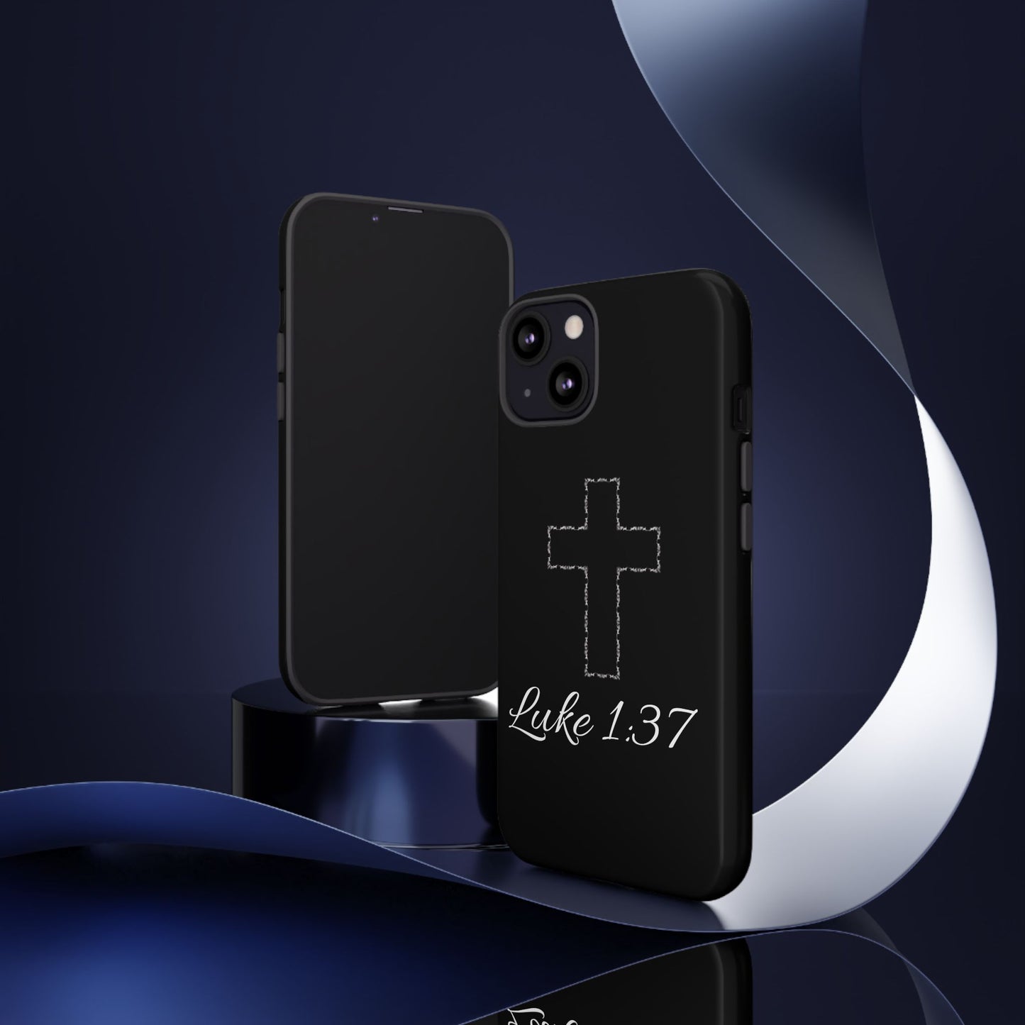 Inspirational Phone Case with Cross - Luke 1:37