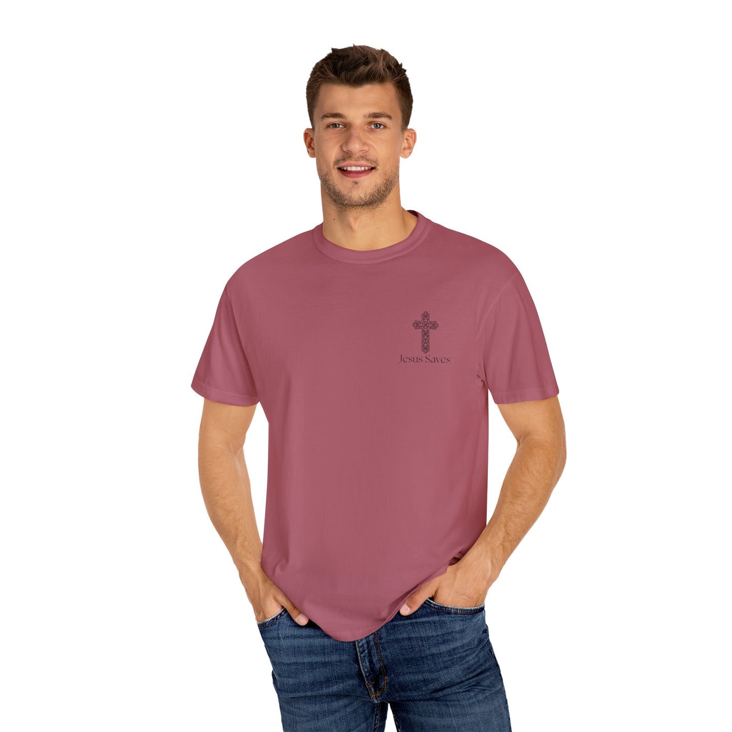 Unisex Christian Inspirational T-Shirt - 'Jesus Saves' Design with Luke 1:37