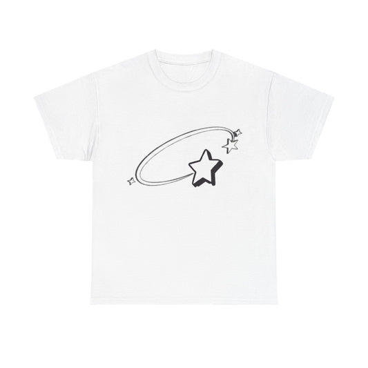 Unisex Heavy Cotton Tee - Cosmic Stars Design, Perfect for Space Lovers